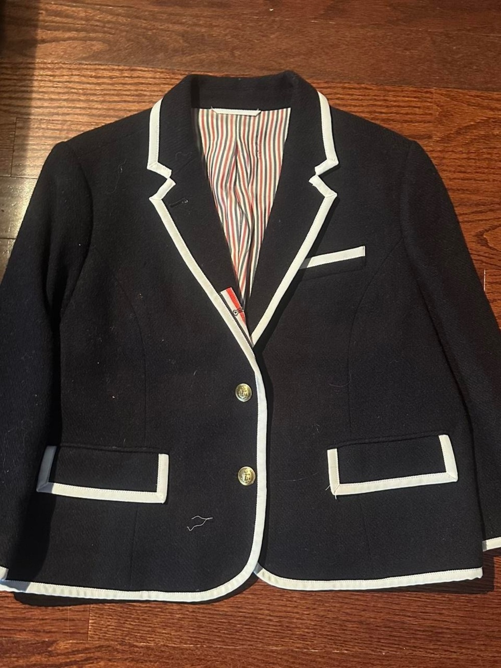 Thom Browne Navy Blazer with White Trim